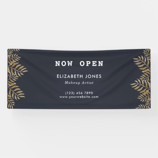 Elegantes Tropical Makeup Artist Business Banner (Horizontal)