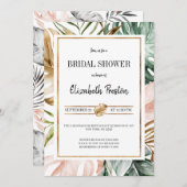 Elegantes Tropical Palm Blätter Brautparty Einladung (Vorne/Hinten)