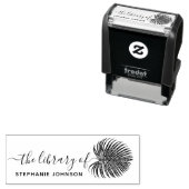 Elegantes Tropical Palm Leaf Custom Library Book Permastempel (Beispiel)