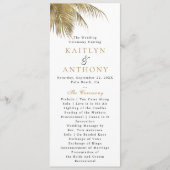 Elegantes Tropical Palm Tree Beach Hochzeitsprogra Einladung (Vorderseite)