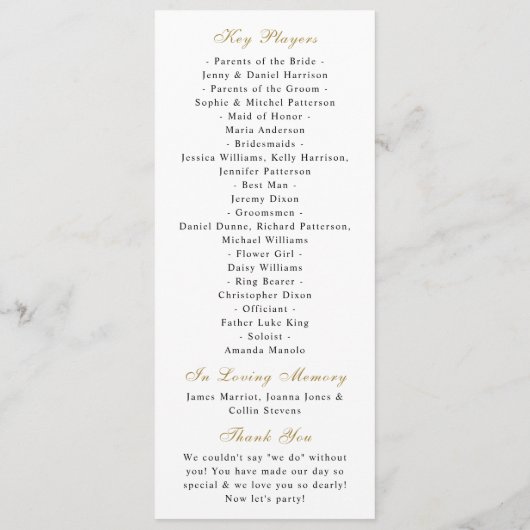 Elegantes Tropical Palm Tree Beach Hochzeitsprogra Einladung (Rückseite)