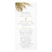 Elegantes Tropical Palm Tree Beach Hochzeitsprogra Werbekarte (Vorne)