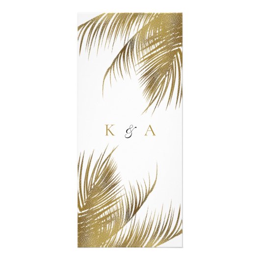 Elegantes Tropical Palm Tree Beach Wedding Menü (Hinten)