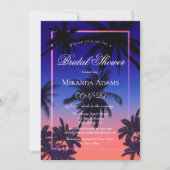 Elegantes Tropical Sunset Summer Beach Brautparty Einladung (Vorderseite)
