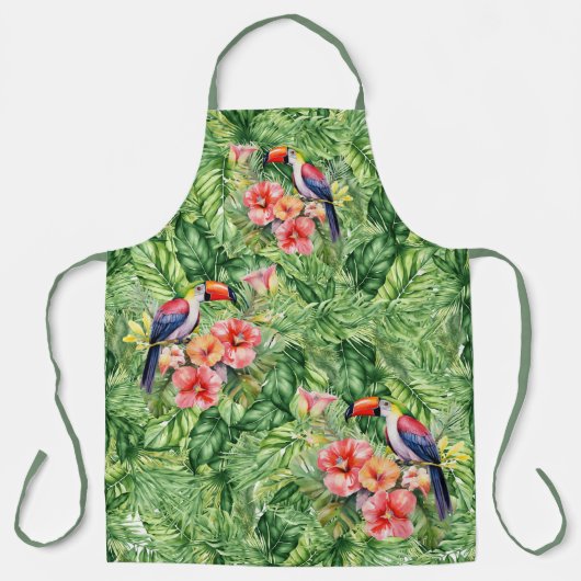 Elegantes Tropical Toucan Floral Muster Schürze (Vorderseite)