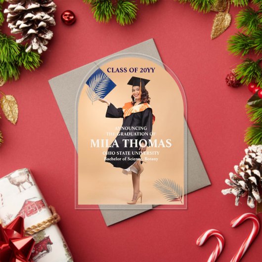 Elegantes Tropical Verlass Abschluss Foto Acryl in Acryleinladungen (Insitu (Feiertag))