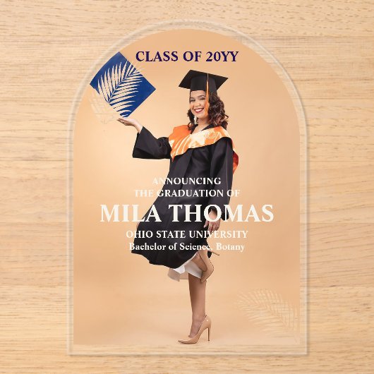 Elegantes Tropical Verlass Abschluss Foto Acryl in Acryleinladungen (Vorderseite)