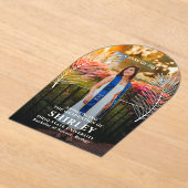 Elegantes Tropical Verlass Abschluss Foto Acryleinladungen (Ablage )