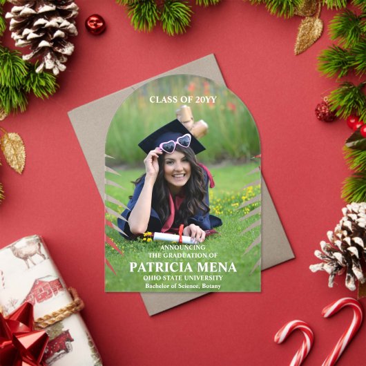 Elegantes Tropical Verlass Abschluss Foto Acryleinladungen (Insitu (Feiertag))