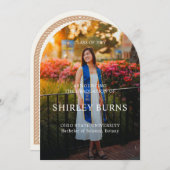 Elegantes Tropical Verlass Abschluss Foto Einladung (Vorne/Hinten)