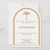 Elegantes Tropical Verlass Abschluss Foto Einladung (Rückseite)