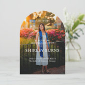 Elegantes Tropical Verlass Abschluss Foto Einladung (Stehend Vorderseite)