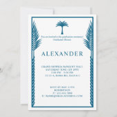 Elegantes Tropical Verlass Abschluss Foto Einladung (Rückseite)