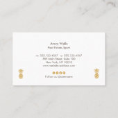 Elegantes Tropisches Ananas-Logo Visitenkarte (Rückseite)