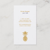 Elegantes Tropisches Ananas-Logo Visitenkarte (Rückseite)