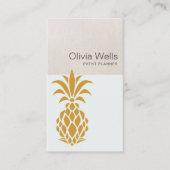 Elegantes Tropisches Ananas-Logo Visitenkarte (Vorderseite)