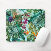 Elegantes tropisches Aqua-Blätter Mousepad (Mit Mouse)