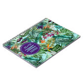 Elegantes tropisches Aqua-Blätter Notizblock (Linke Seite)