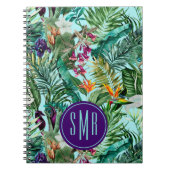 Elegantes tropisches Aqua-Blätter Notizblock (Vorderseite)