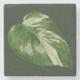 Elegantes tropisches Blatt – seltene Pflanzenkunst Steinuntersetzer