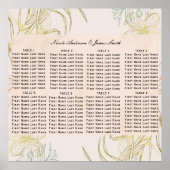 Elegantes tropisches botanisches Sitzdiagramm Poster (Vorne)