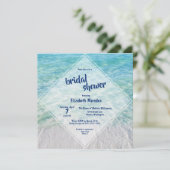 Elegantes tropisches Brautparty am Strand Einladung (Stehend Vorderseite)