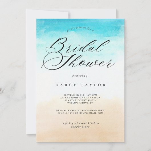 Elegantes tropisches Brautparty Einladung (Vorderseite)