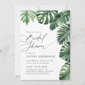Elegantes tropisches Brautparty Einladung (Vorderseite)
