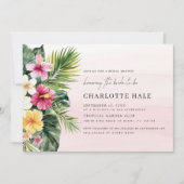 Elegantes tropisches Brautparty Einladung (Vorderseite)