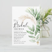 Elegantes tropisches Brautparty Einladung (Stehend Vorderseite)