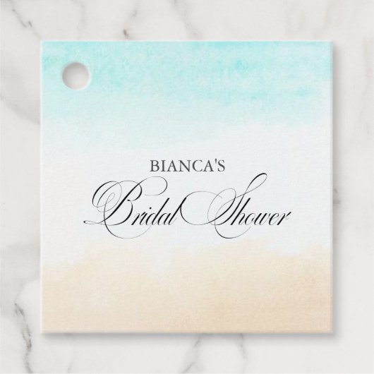 Elegantes tropisches Brautparty Geschenkanhänger (Vorderseite)