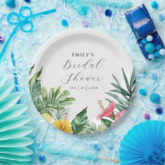 Elegantes tropisches Brautparty Pappteller (Party)