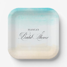 Elegantes tropisches Brautparty Pappteller