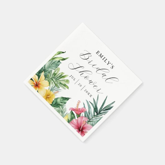 Elegantes tropisches Brautparty Serviette (Ecke)
