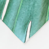 Elegantes tropisches Dschungelblatt aus Palmblätte Fleecedecke (Ecke)