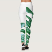 Elegantes tropisches Dschungelblatt aus Palmblätte Leggings (Rückseite)