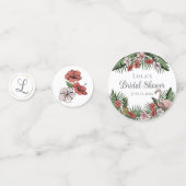 Elegantes Tropisches Flamingo & Hibiskus Brautpart Konfetti (Rückseiten)