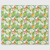 Elegantes tropisches Floral-Muster Geschenkpapier (Flach)