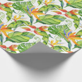 Elegantes tropisches Floral-Muster Geschenkpapier (Ecke)