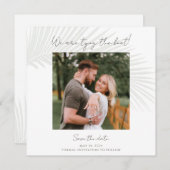 Elegantes tropisches Foto Ankündigung Datum freiha (Vorne/Hinten)