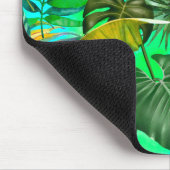 Elegantes tropisches grünes Blätter gelb-blaues Mu Mousepad (Ecke)