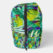 Elegantes tropisches grünes Blätter lila Muster Waschbeutel (Rechts)
