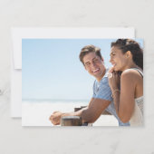 Elegantes tropisches Leaf-Foto Hochzeit retten das Save The Date (Rückseite)