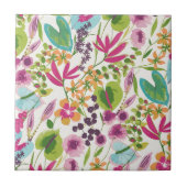 Elegantes tropisches Muster Fliese (Vorderseite)