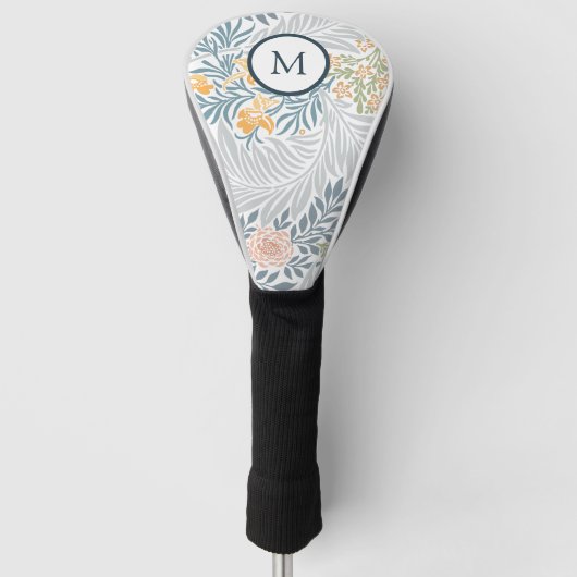 Elegantes tropisches Muster, Monogramm Golf Headcover (Vorderseite)