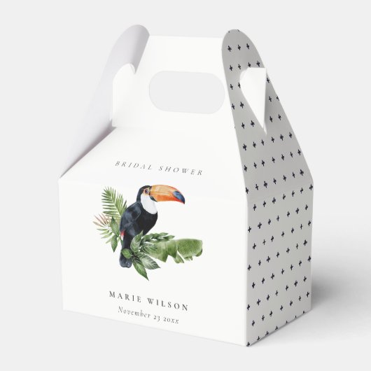 Elegantes tropisches Regenwald Toucan Brautparty Geschenkschachtel (Vorderseite)