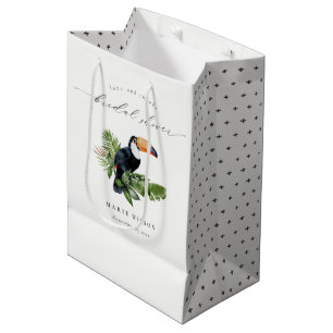 Elegantes tropisches Regenwald Toucan Brautparty Mittlere Geschenktüte