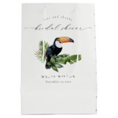 Elegantes tropisches Regenwald Toucan Brautparty Mittlere Geschenktüte (Rückseite)