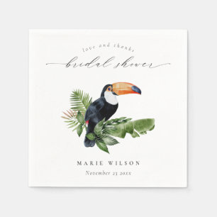 Elegantes tropisches Regenwald Toucan Brautparty Serviette