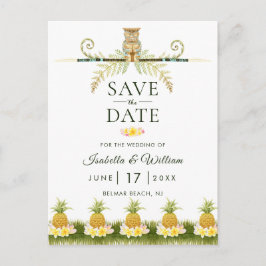 Elegantes tropisches Save the Date Invitvitation Ankündigungspostkarte